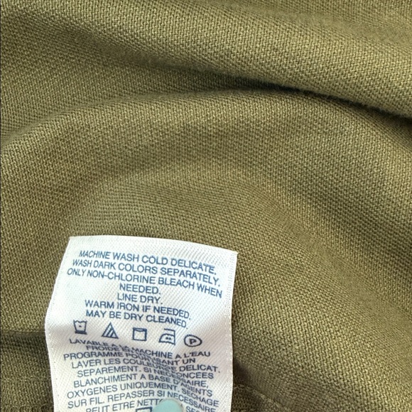 Lands' End Olive Button-Front Pencil Skirt - Picture 5 of 6